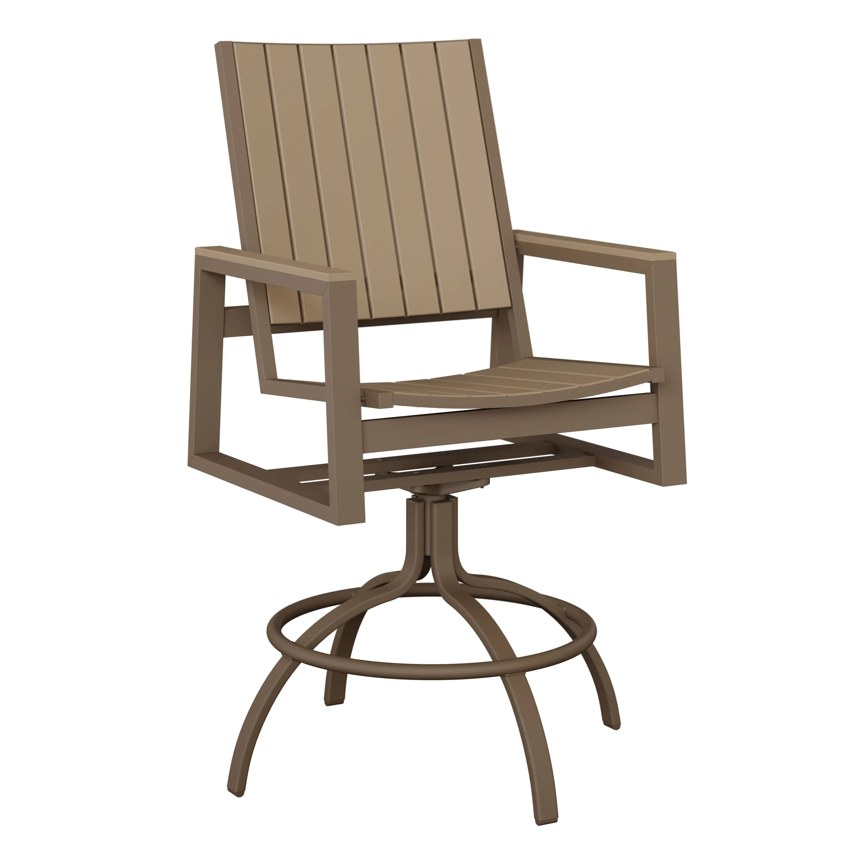 Vida Aluminum+Poly Swivel Bar Chair by Berlin Gardens - Clay, Weatherwood Vida Aluminum+Poly Swivel Bar Chair by Berlin Gardens - 191-VSBP