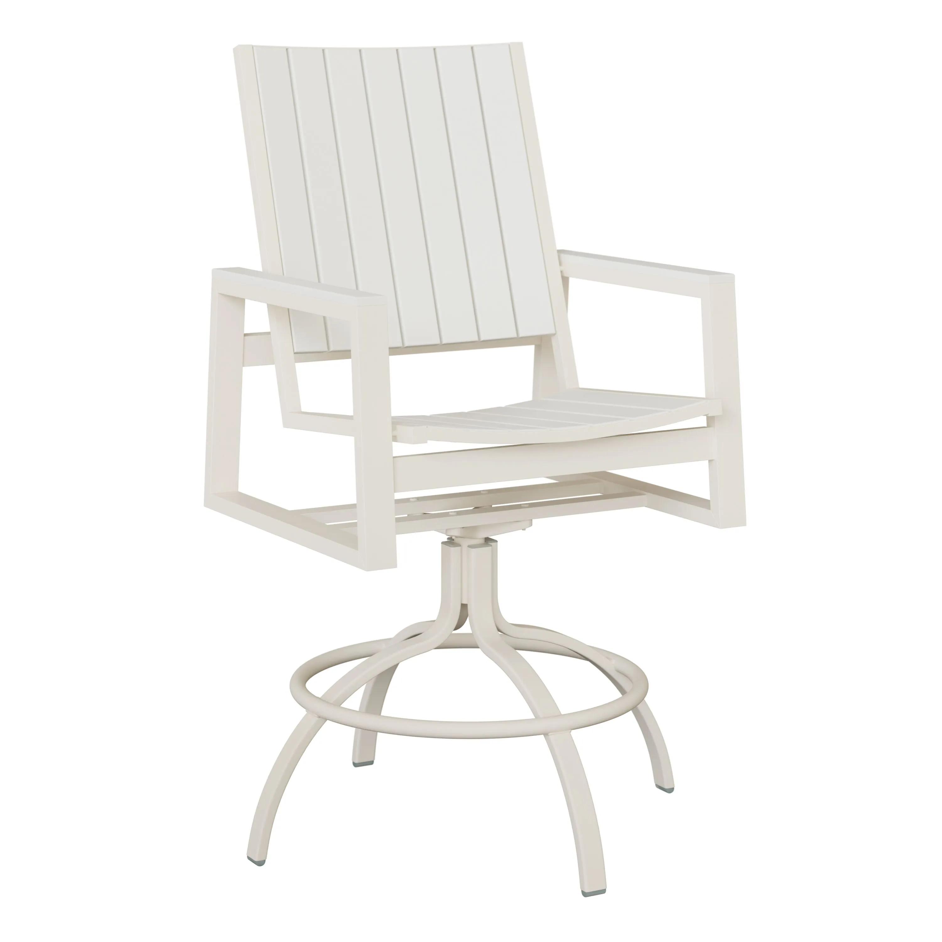 Vida Aluminum+Poly Swivel Bar Chair by Berlin Gardens - White, White Vida Aluminum+Poly Swivel Bar Chair by Berlin Gardens - 191-VSBP