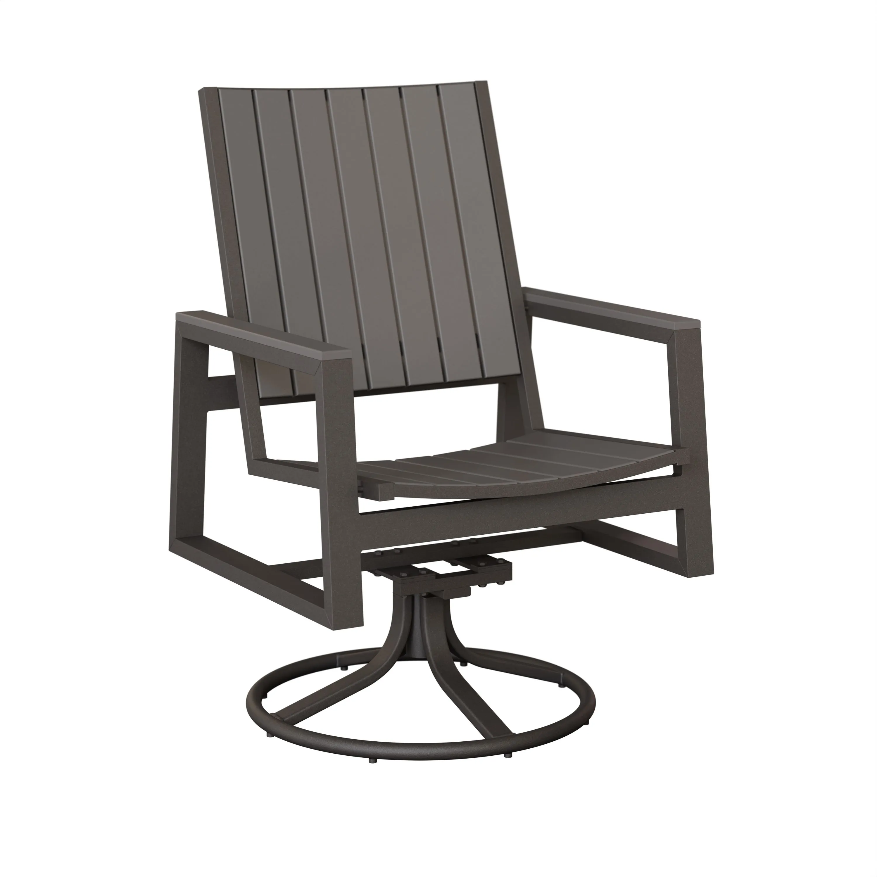 Vida Aluminum+Poly Swivel Rocker Dining Chair by Berlin Gardens - Granite Speckle, Light Gray Vida Aluminum+Poly Swivel Rocker Dining Chair by Berlin Gardens - 191-VSRDP