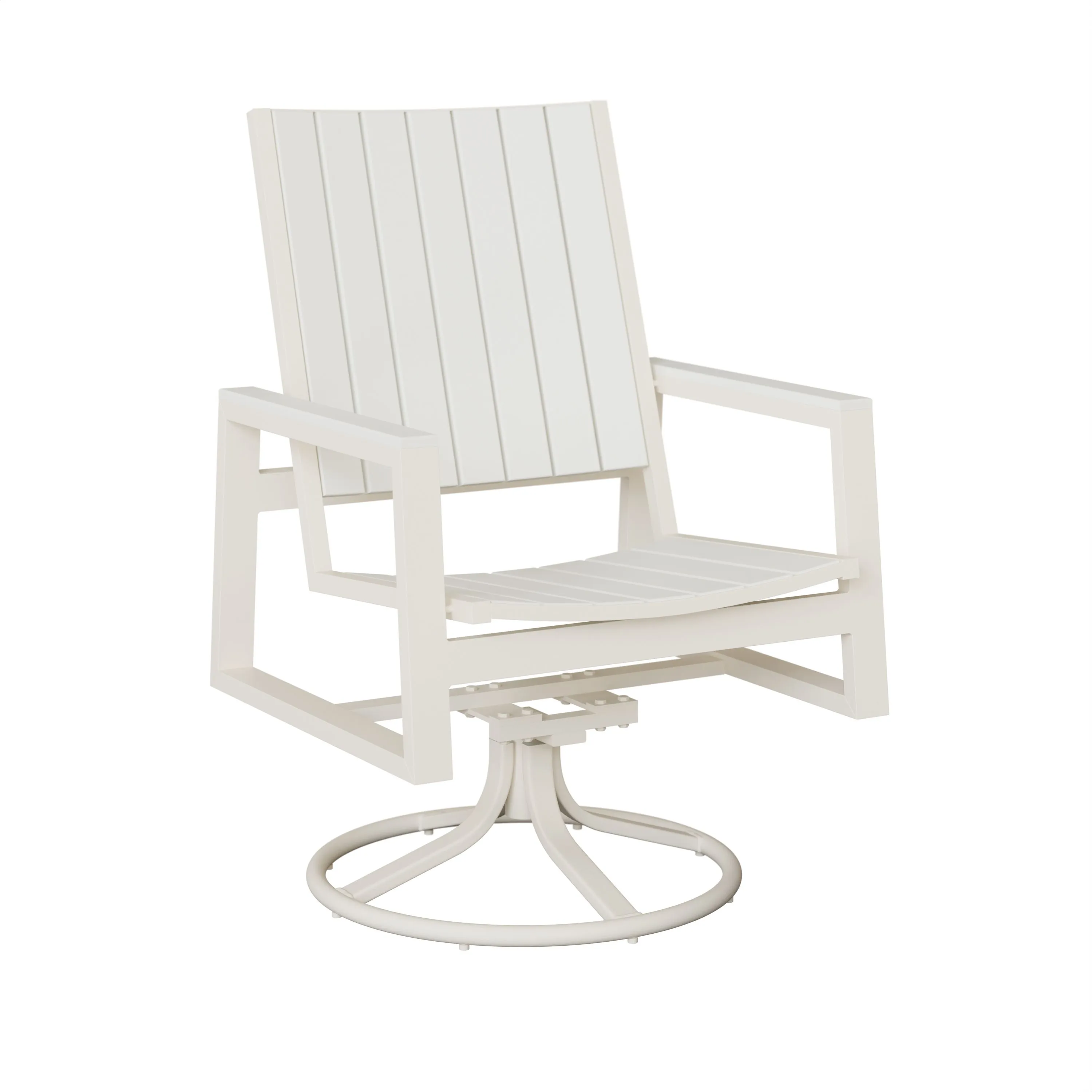 Vida Aluminum+Poly Swivel Rocker Dining Chair by Berlin Gardens - White, White Vida Aluminum+Poly Swivel Rocker Dining Chair by Berlin Gardens - 191-VSRDP