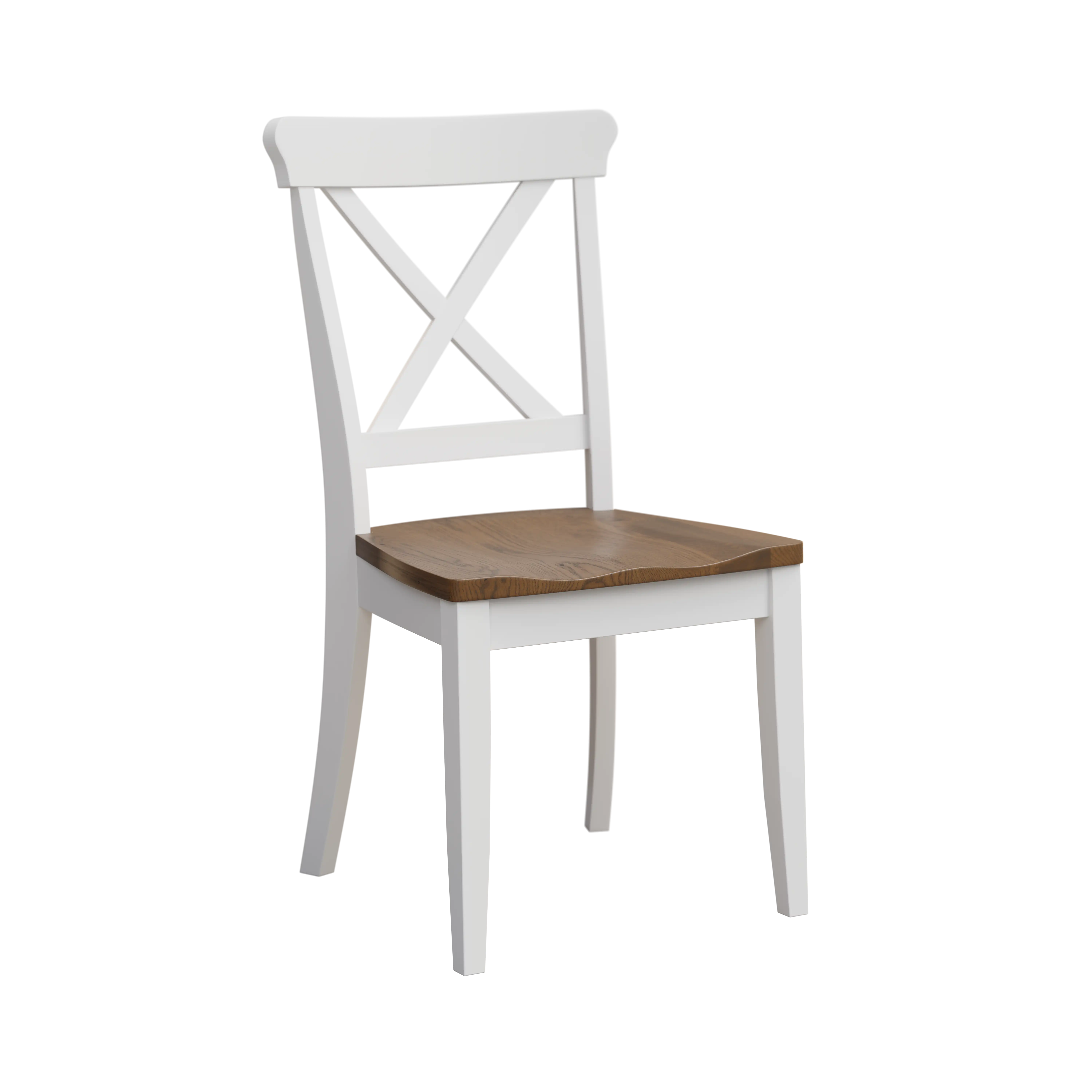 Amish Clayton Solid Hardwood Dining Side Chair - yes, , , Rustic White Oak, Lightbrown, Brown Maple Maple, White Paint Amish Clayton Solid Hardwood Dining Side Chair - 281-035-ZPZ
