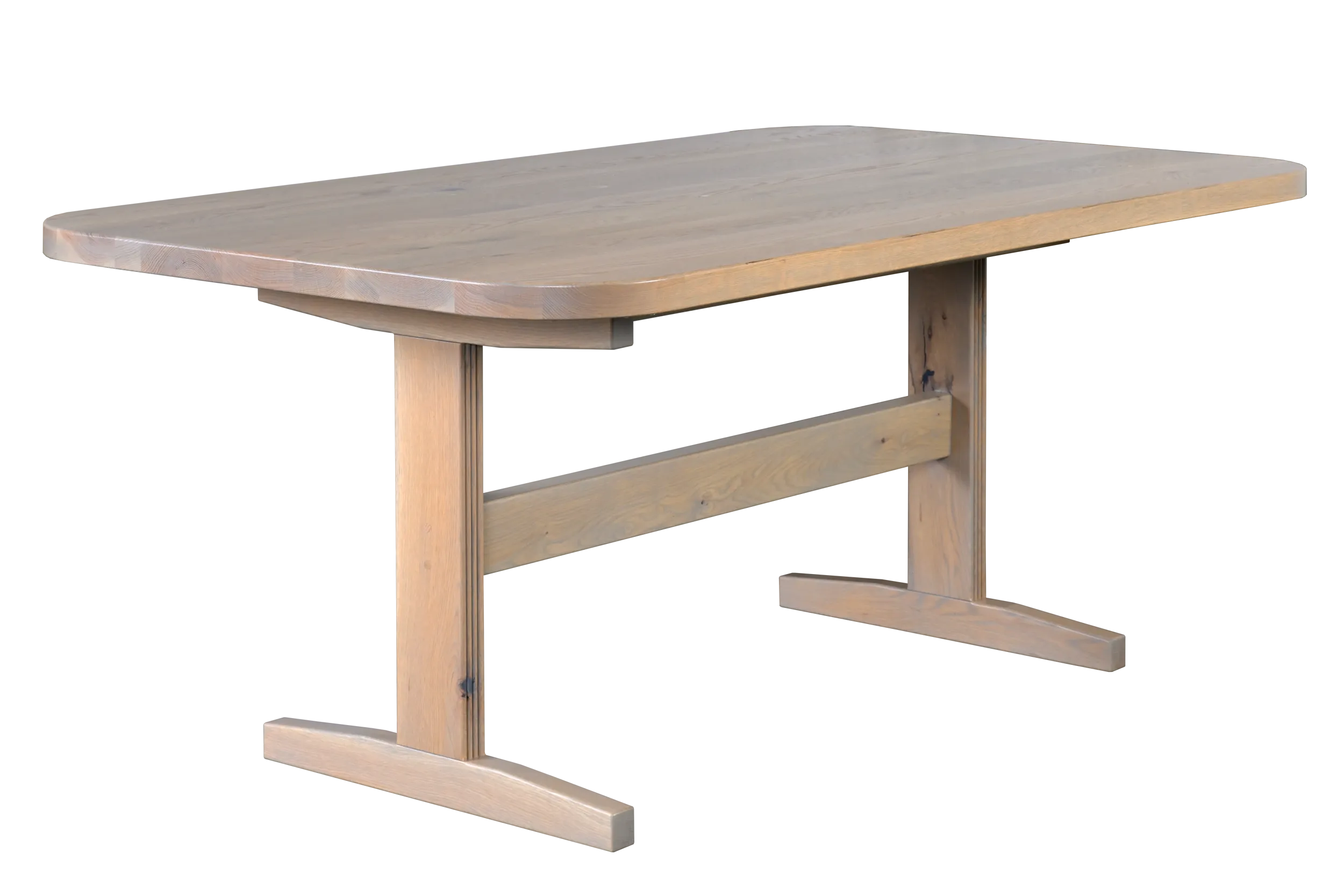 Amish Provence Solid Hardwood Dining Table - No, , 42'' x 72'' x 30'' Solid Top, , , , , Rustic White Oak, D22N09096 Seashell Amish Provence Solid Hardwood Dining Table - 281-422-QXYIB