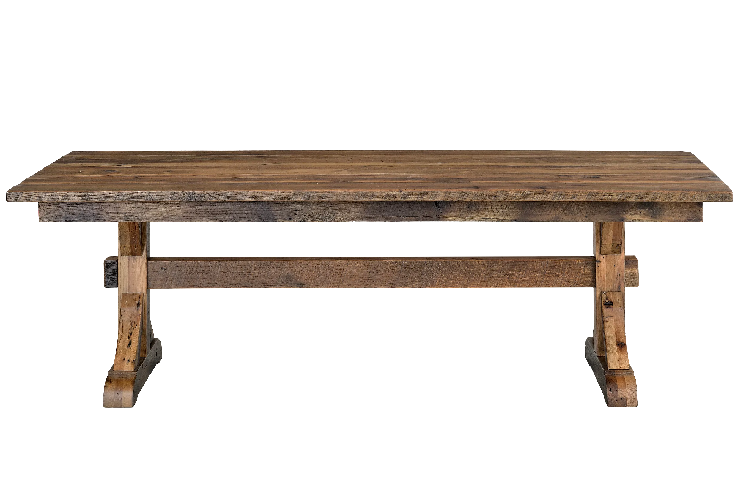 Amish Bristol Solid Hardwood Dining Table - No, , 42'' x 96'' x 30'' Solid Top, , , , , Barnwood, 3 Glaze Amish Bristol Solid Hardwood Dining Table - 281-487-QXYIB