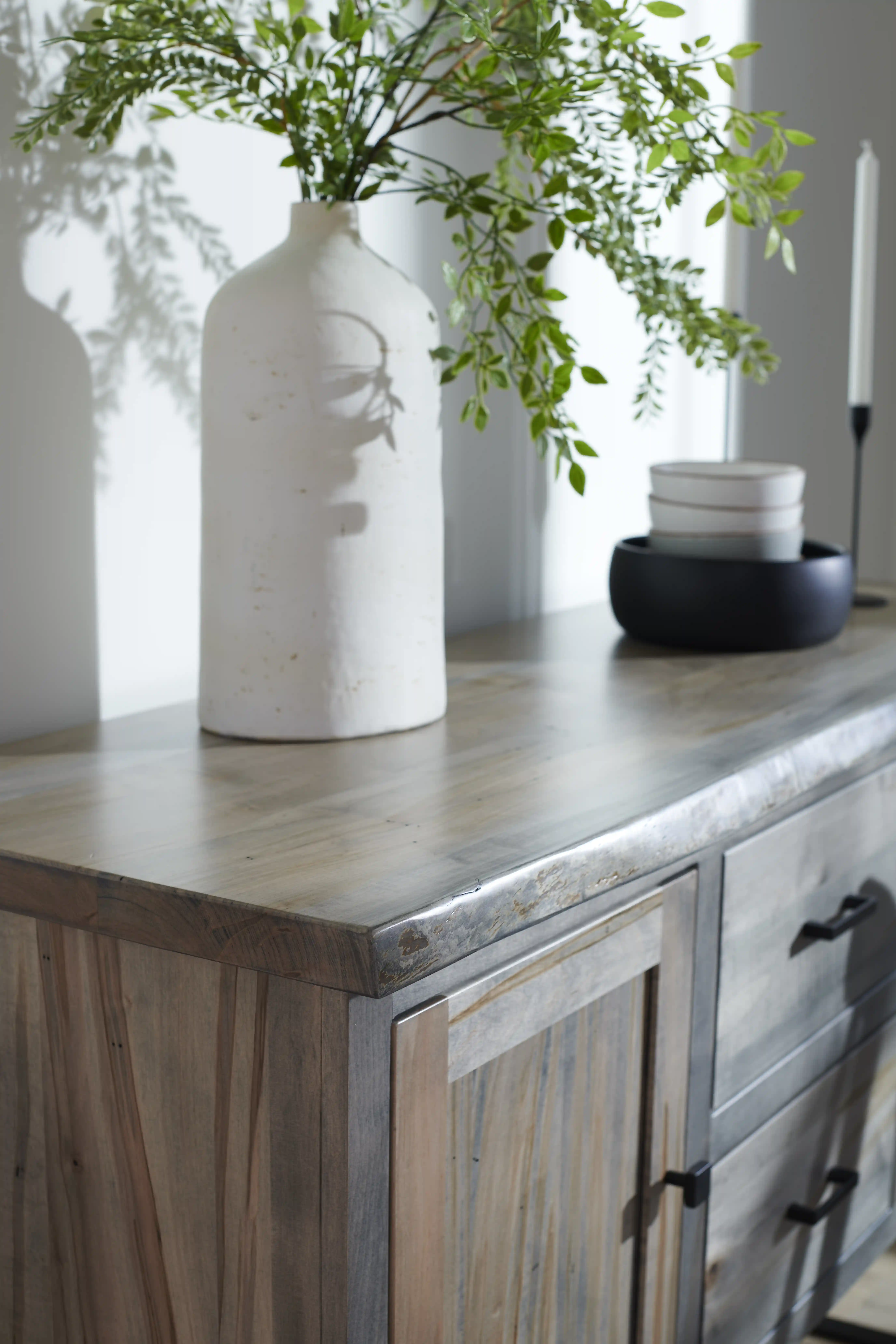 Amish Ashford Live Edge Solid Hardwood Dining Server - No, , , , , Wormy Maple, FC47872 Bel Air, Black Knobs, 845-MB, Black Pulls, 177-96-MB Amish Ashford Live Edge Solid Hardwood Dining Server - 281-490-694293