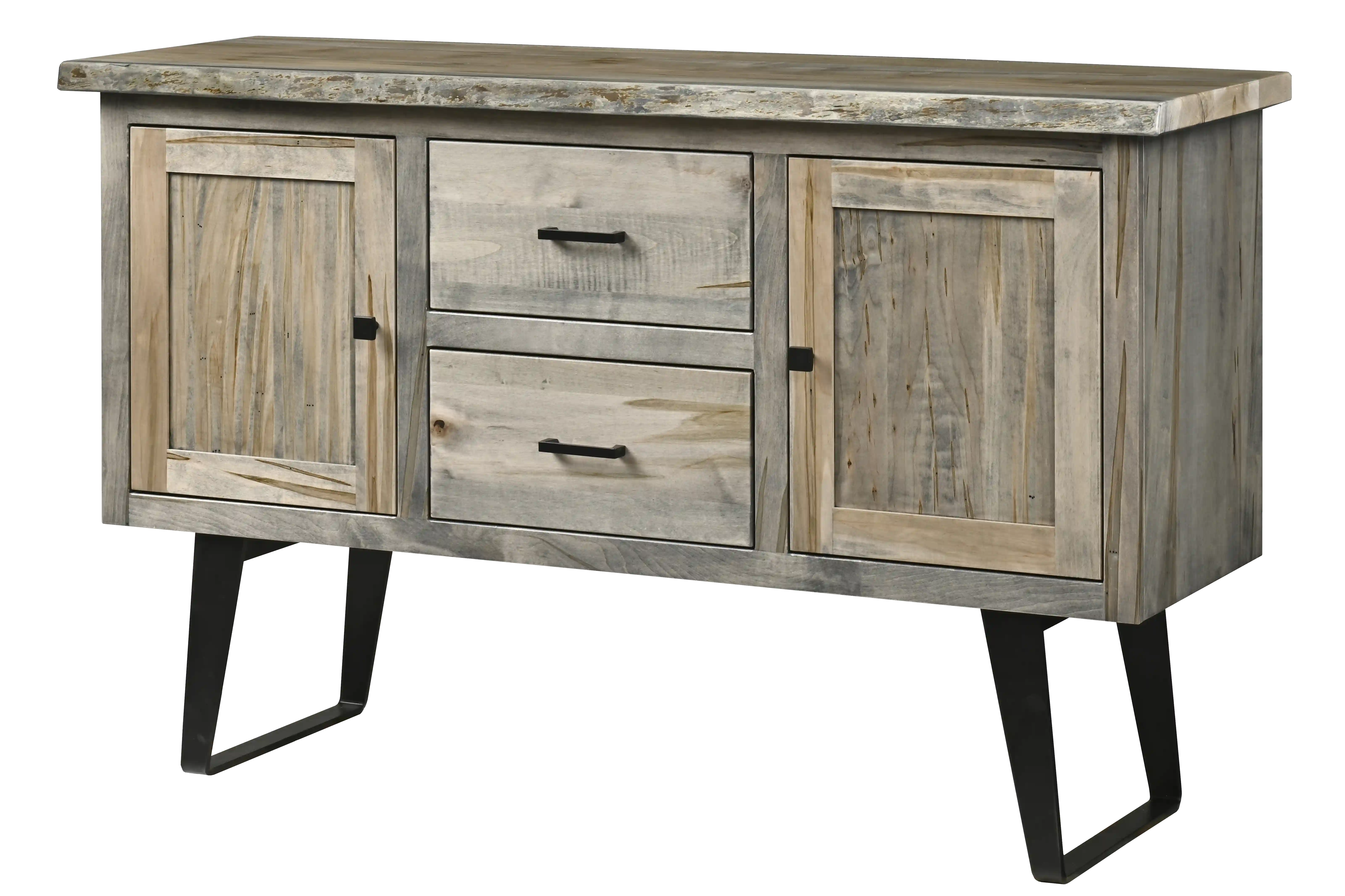Amish Ashford Live Edge Solid Hardwood Dining Server - No, , , , , Wormy Maple, FC47872 Bel Air, Black Knobs, 845-MB, Black Pulls, 177-96-MB Amish Ashford Live Edge Solid Hardwood Dining Server - 281-490-694293