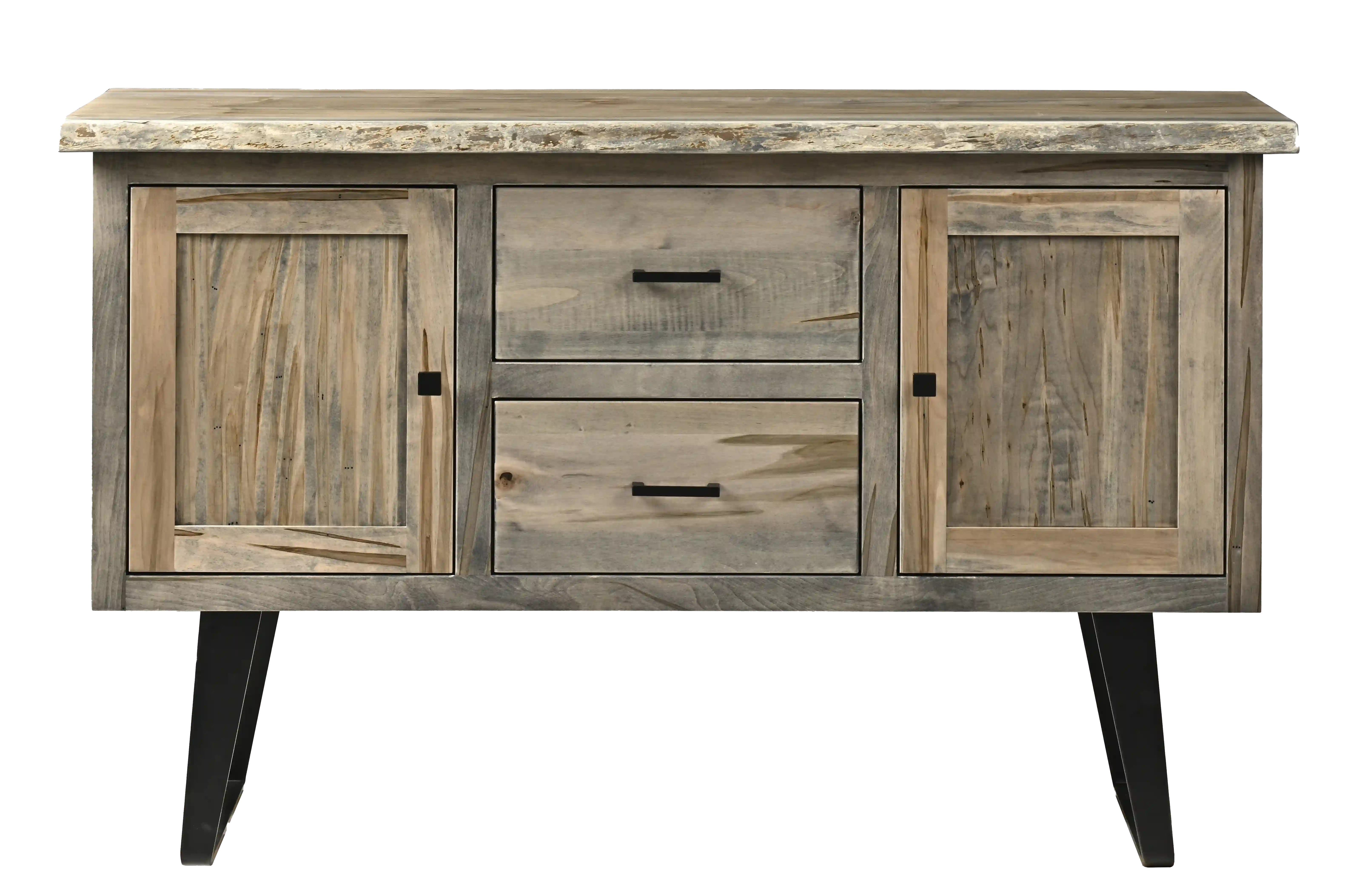 Amish Ashford Live Edge Solid Hardwood Dining Server - No, , , , , Wormy Maple, FC47872 Bel Air, Black Knobs, 845-MB, Black Pulls, 177-96-MB Amish Ashford Live Edge Solid Hardwood Dining Server - 281-490-694293