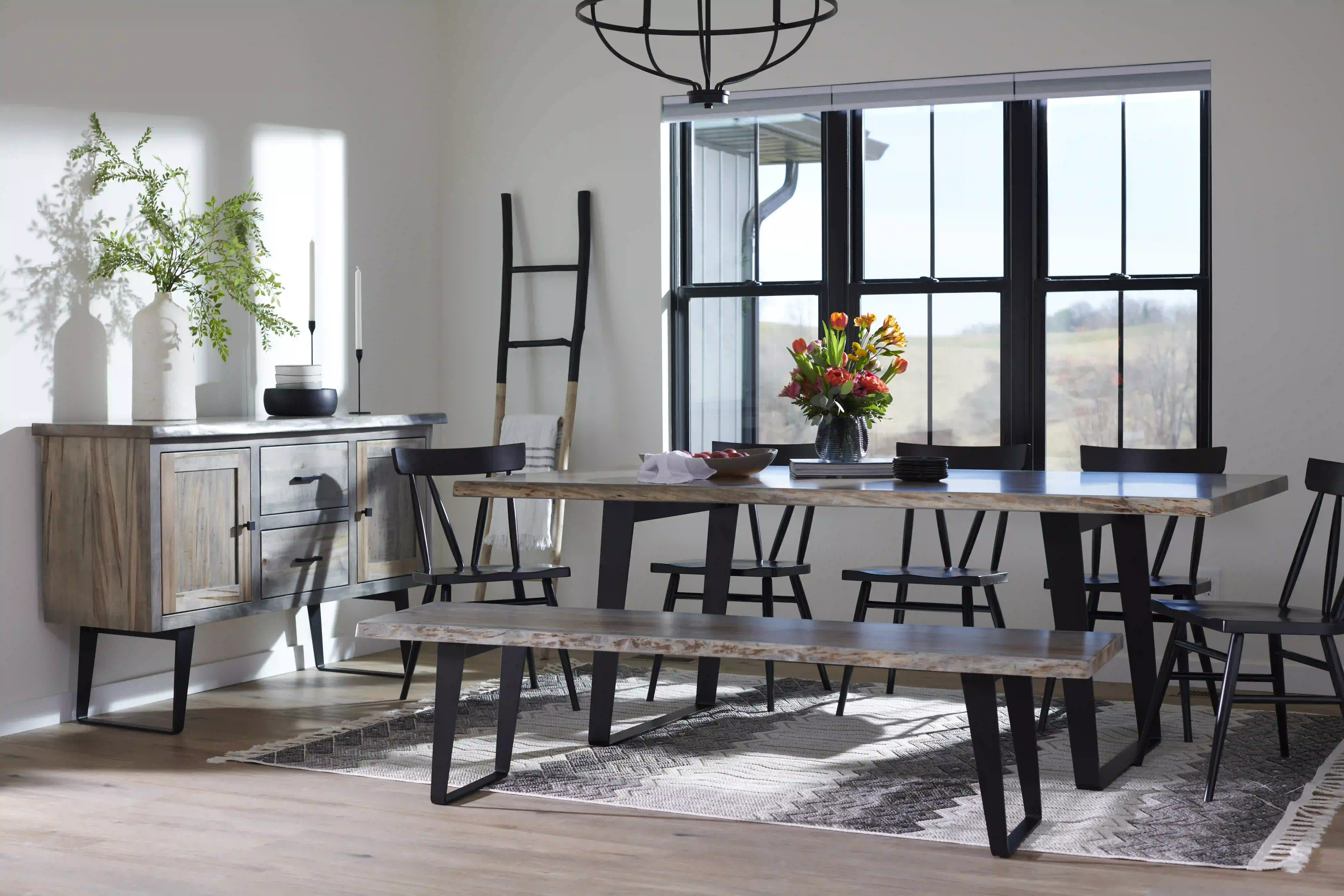 Amish Ashford Live Edge Solid Hardwood Dining Table - 42" x 84" Solid Top, Wormy Maple, FC47872 Bel Air Amish Ashford Live Edge Solid Hardwood Dining Table - 281-493-QXYIB