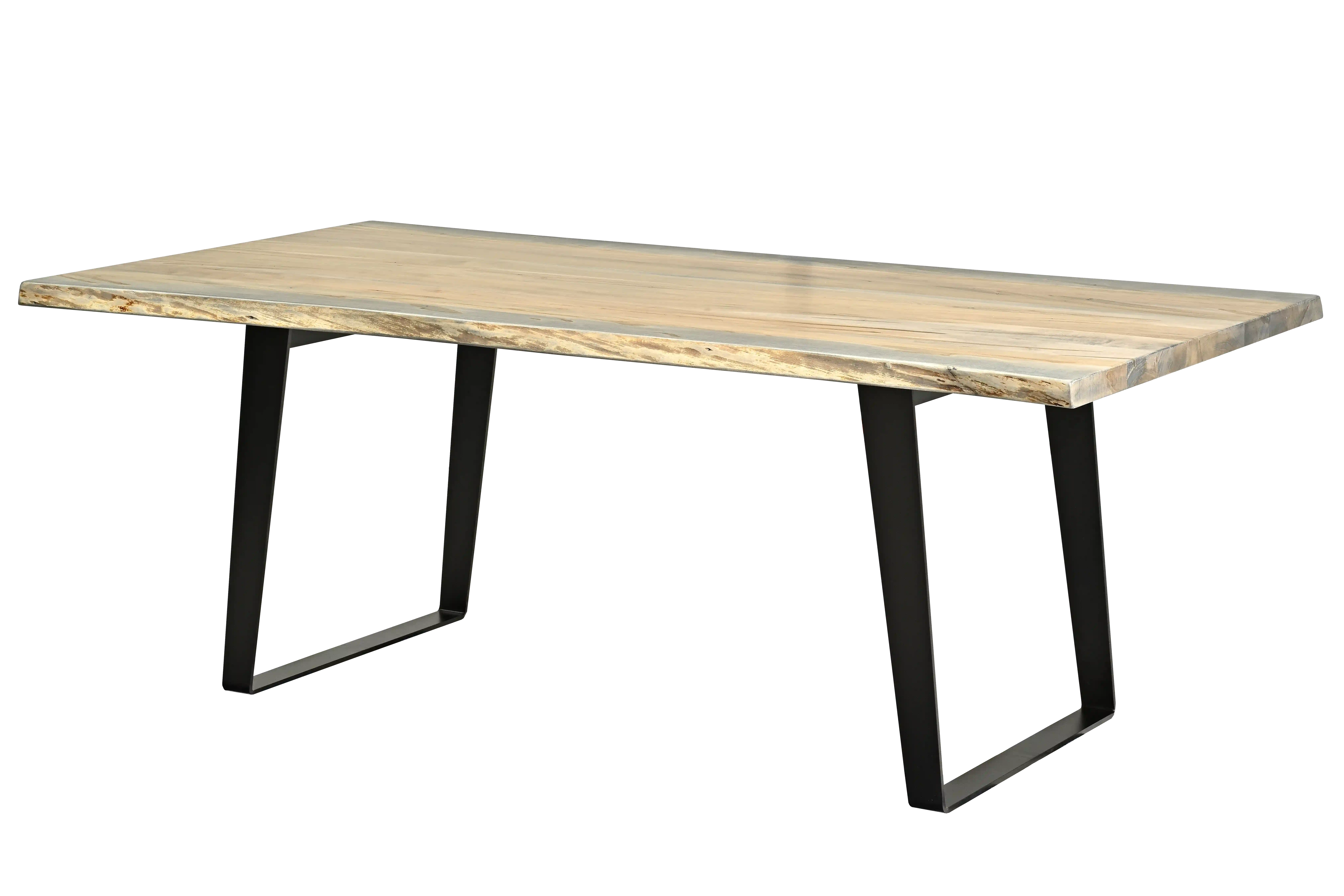 Amish Ashford Live Edge Solid Hardwood Dining Table - 42" x 84" Solid Top, Wormy Maple, FC47872 Bel Air Amish Ashford Live Edge Solid Hardwood Dining Table - 281-493-QXYIB