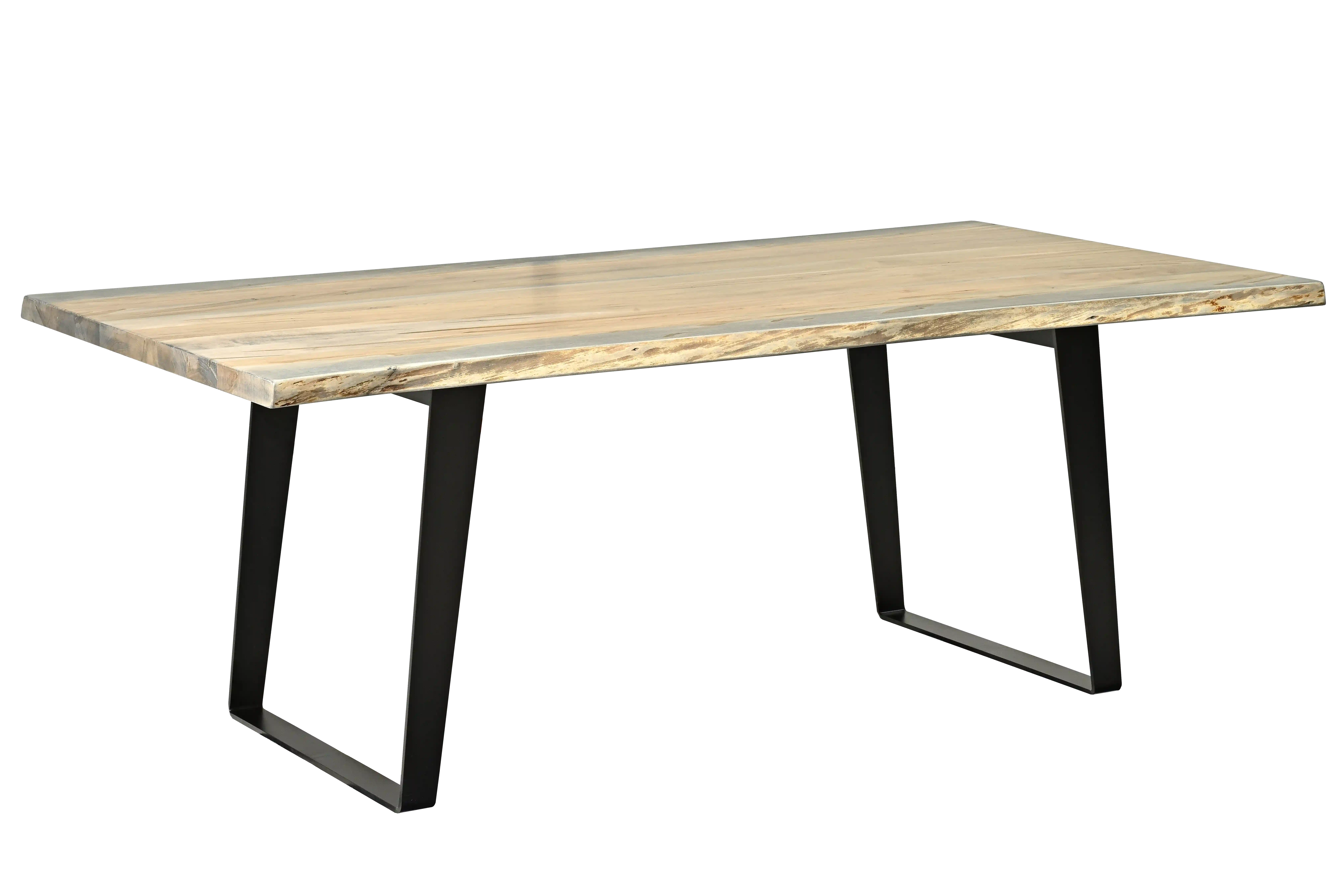 Amish Ashford Live Edge Solid Hardwood Dining Table - 42" x 84" Solid Top, Wormy Maple, FC47872 Bel Air Amish Ashford Live Edge Solid Hardwood Dining Table - 281-493-QXYIB
