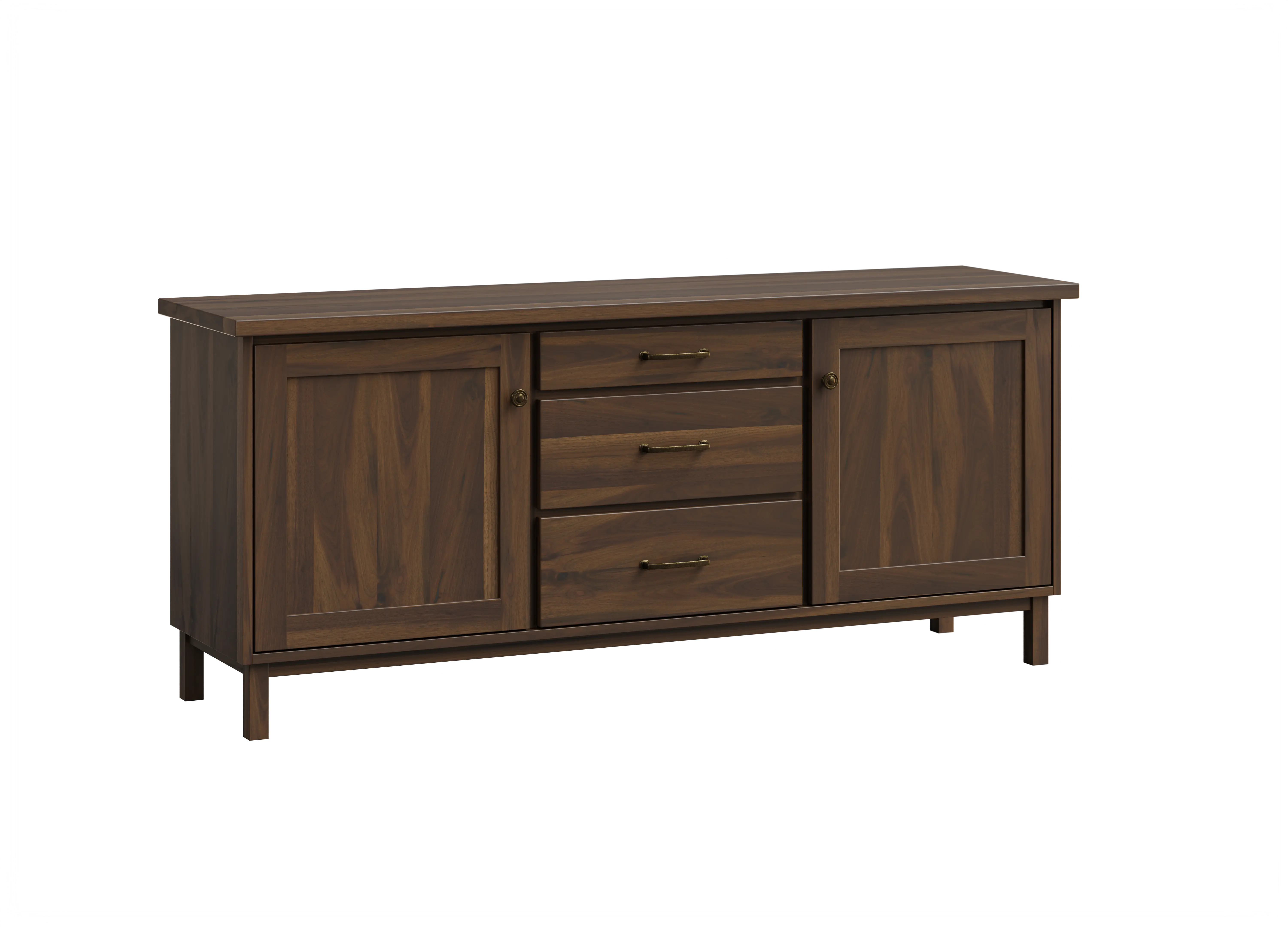 Amish Provence Solid Hardwood Dining Server - No, , , , , Rustic Walnut, FC47872 Bel Air, Bronze Knobs, 117- ABM-D, Bronze Pulls, MO6373-160-ABM-D Amish Provence Solid Hardwood Dining Server - 281-510-054265