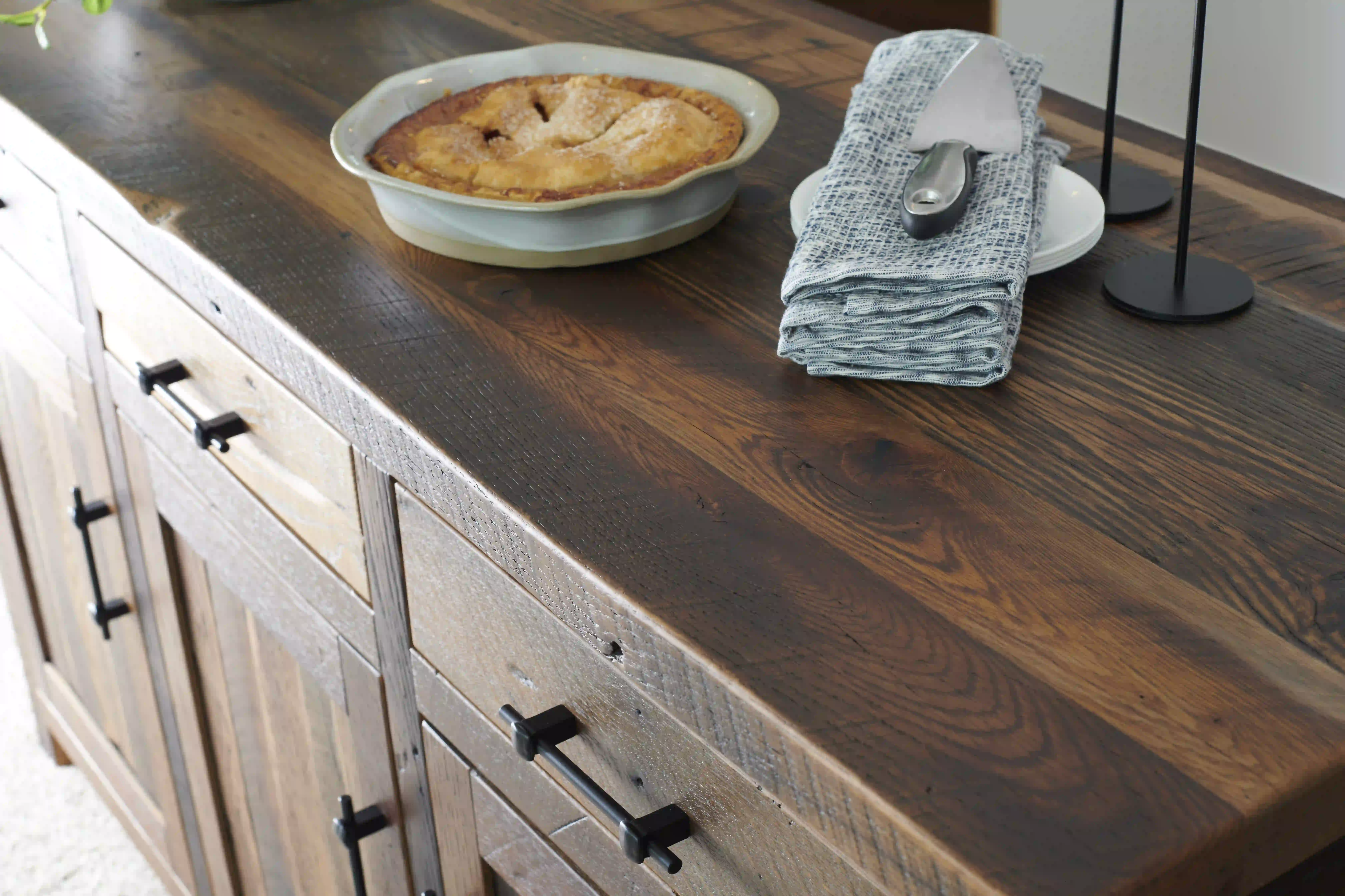 Amish Bristol Solid Hardwood Dining Server - No, , , , , Barnwood, 3 Glaze, Black Pulls, K558-BL, Black Pulls, K558-BL Amish Bristol Solid Hardwood Dining Server - 281-534-695597