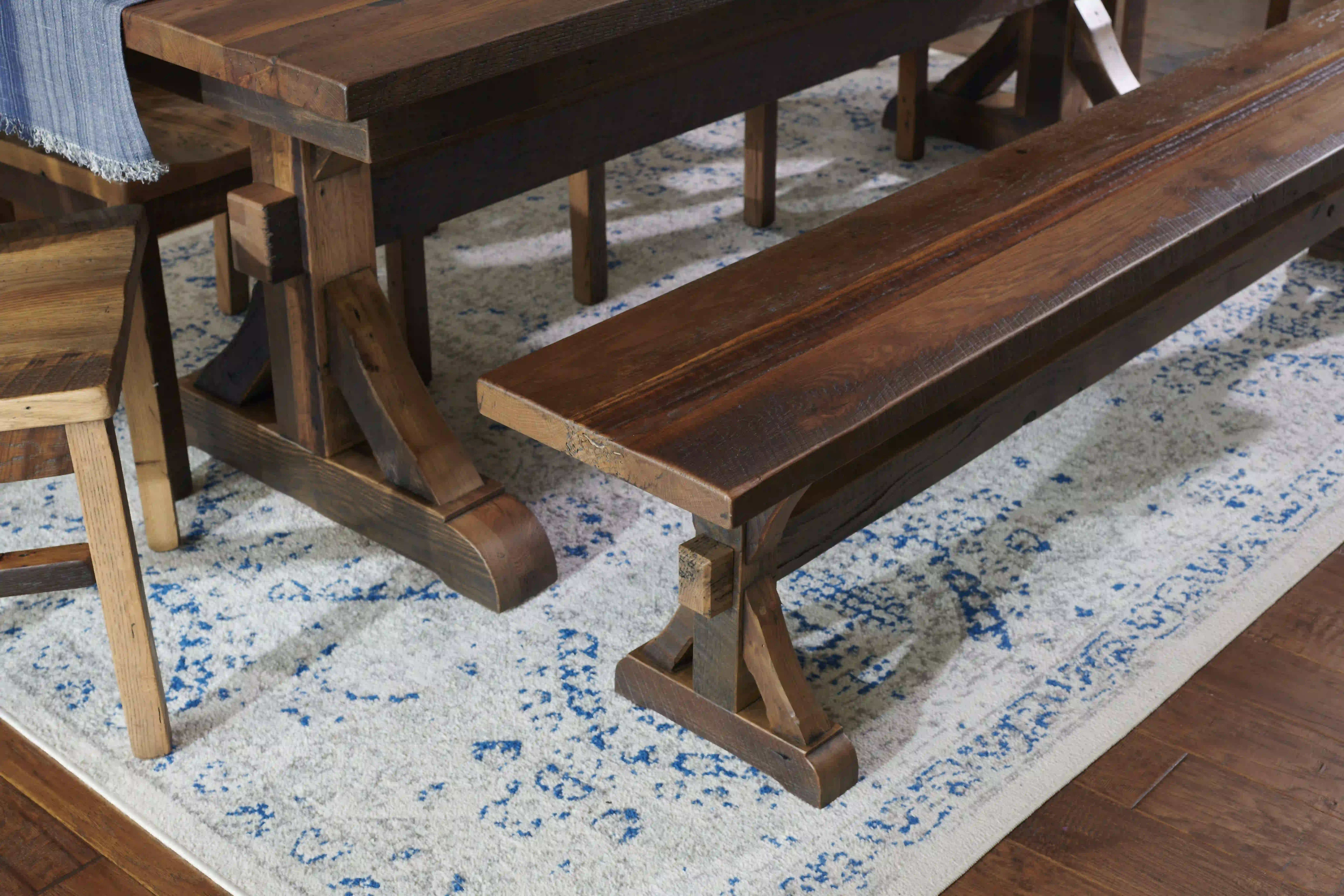 Amish Bristol Solid Hardwood Dining Bench - No, , 72", , , , , Barnwood, 3 Glaze Amish Bristol Solid Hardwood Dining Bench - 281-557-YBKZE