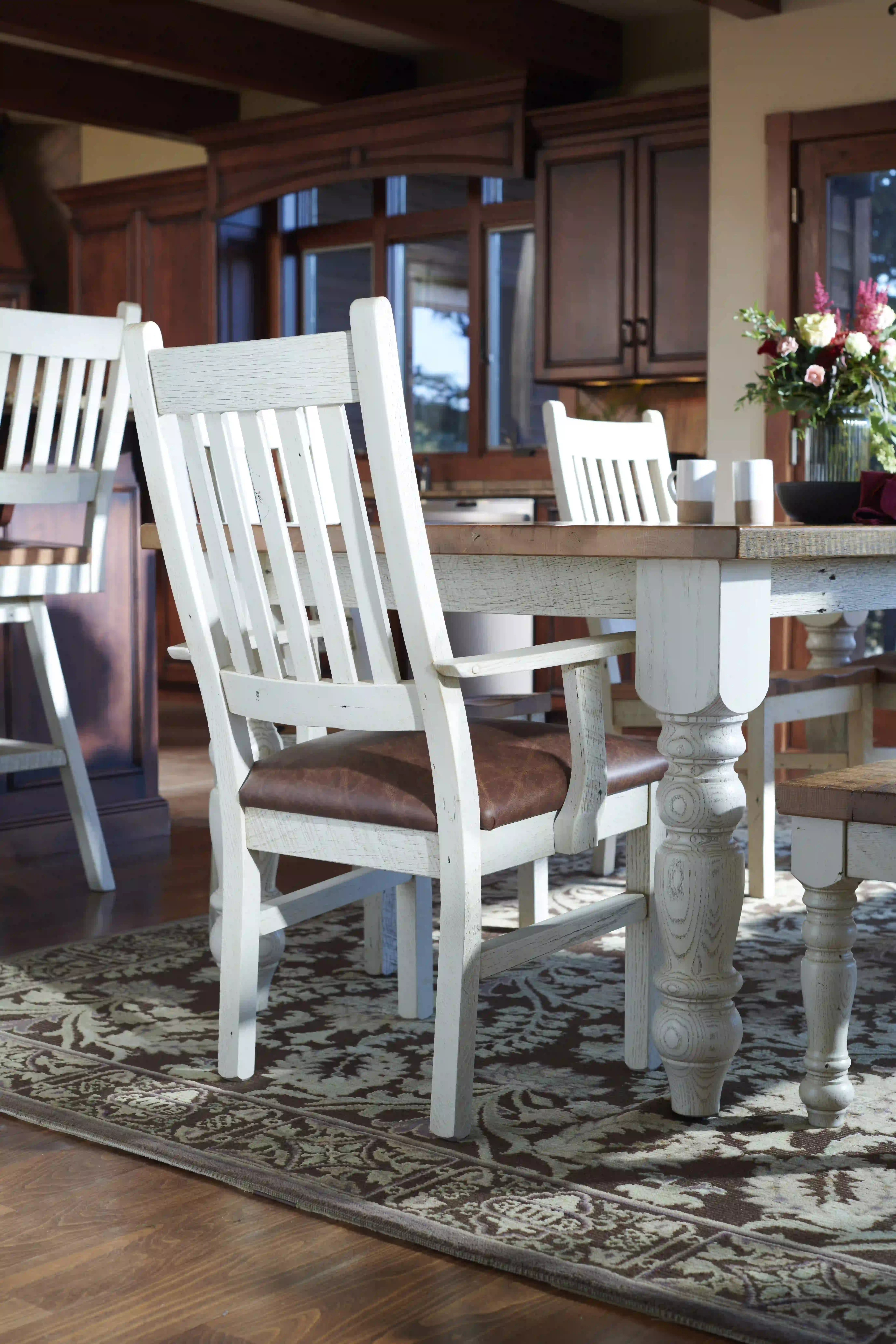 Amish Farmhouse Solid Hardwood Dining Arm Chair - Amish Farmhouse Solid Hardwood Dining Arm Chair - 281-576-CEXZ