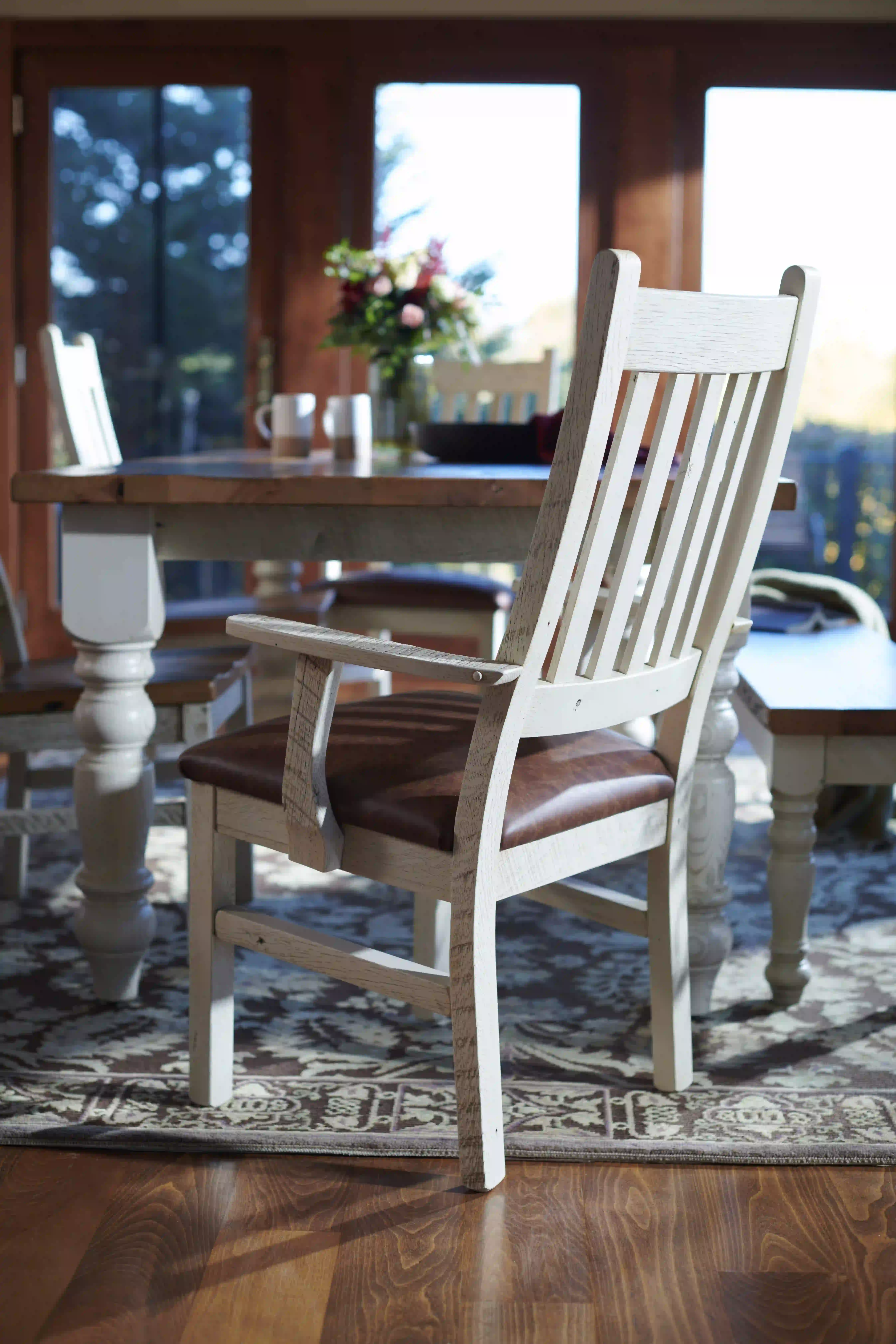 Amish Farmhouse Solid Hardwood Dining Arm Chair - Amish Farmhouse Solid Hardwood Dining Arm Chair - 281-576-CEXZ
