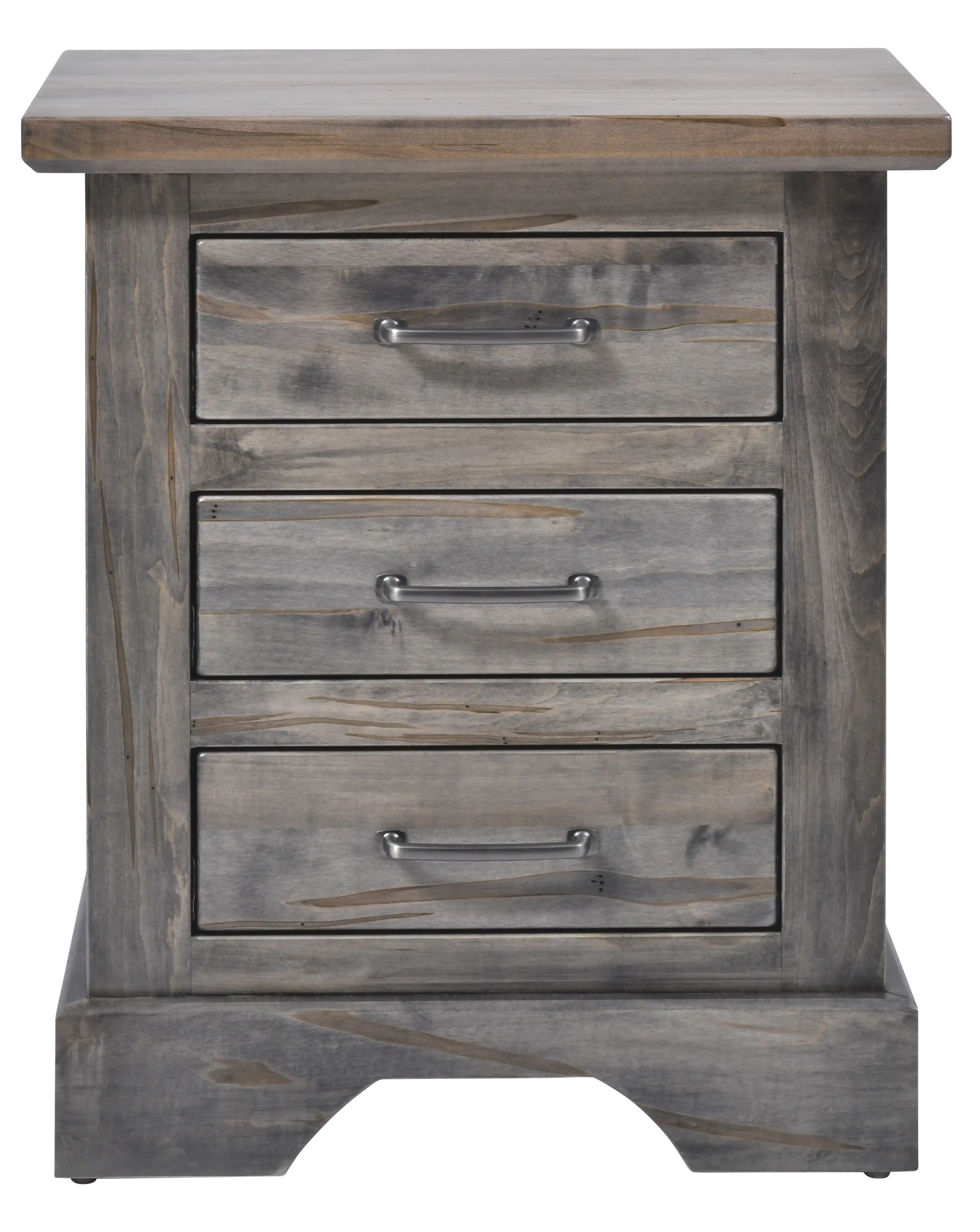 Amish Kimberley Solid Hardwood Bedroom 3-Drawer Nightstand - Amish Kimberley Solid Hardwood Bedroom 3-Drawer Nightstand - 281-630-H6AK