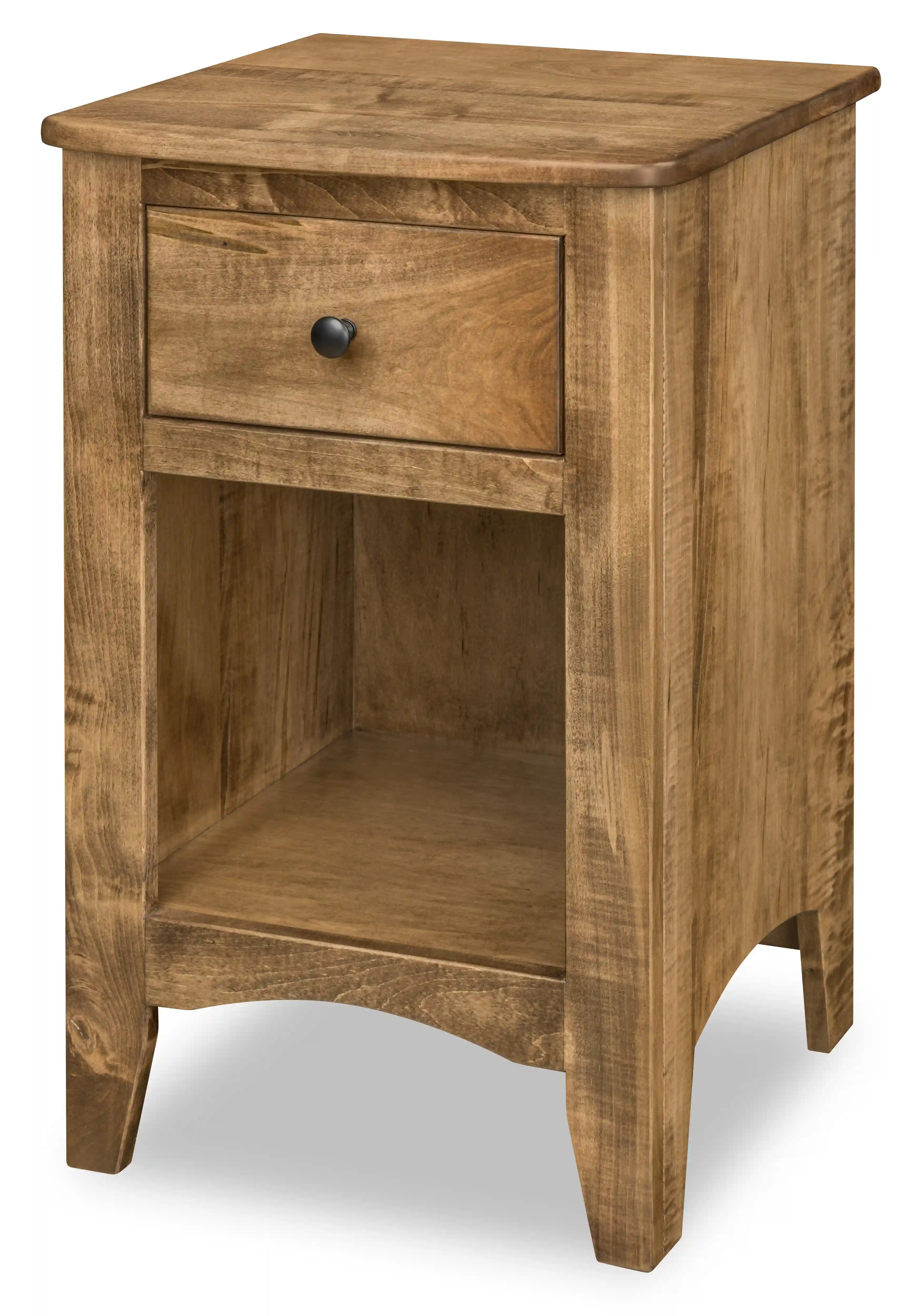 Carlston 1-Drawer Nightstand - No, , , , , Wormy Maple, FC42000 Almond, Black Knobs, 53005-FB Carlston 1-Drawer Nightstand - 310-O-34