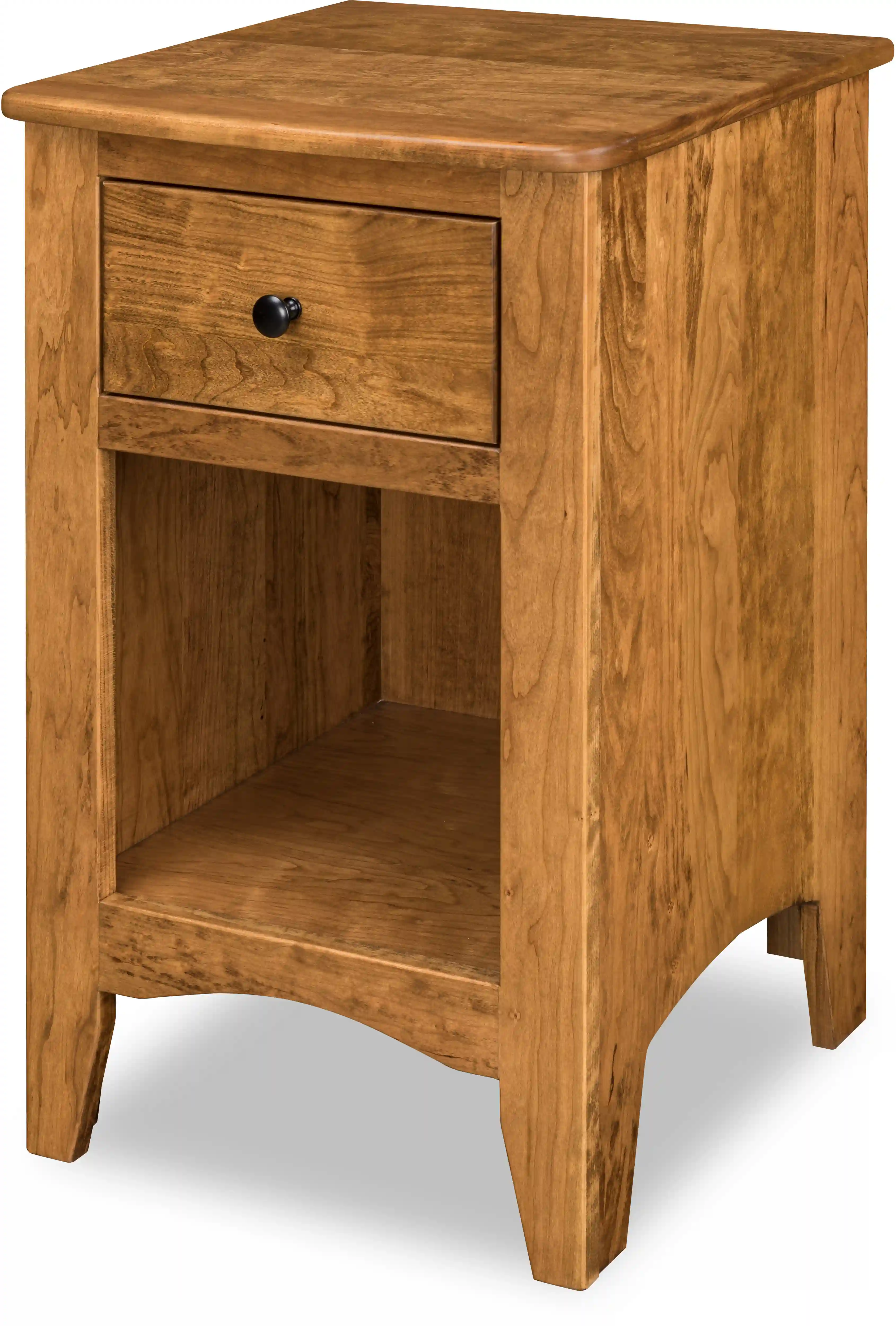Carlston 1-Drawer Nightstand - No, , , , , Sap Cherry, Medium Walnut, Black Knobs, 53005-FB Carlston 1-Drawer Nightstand - 310-O-34