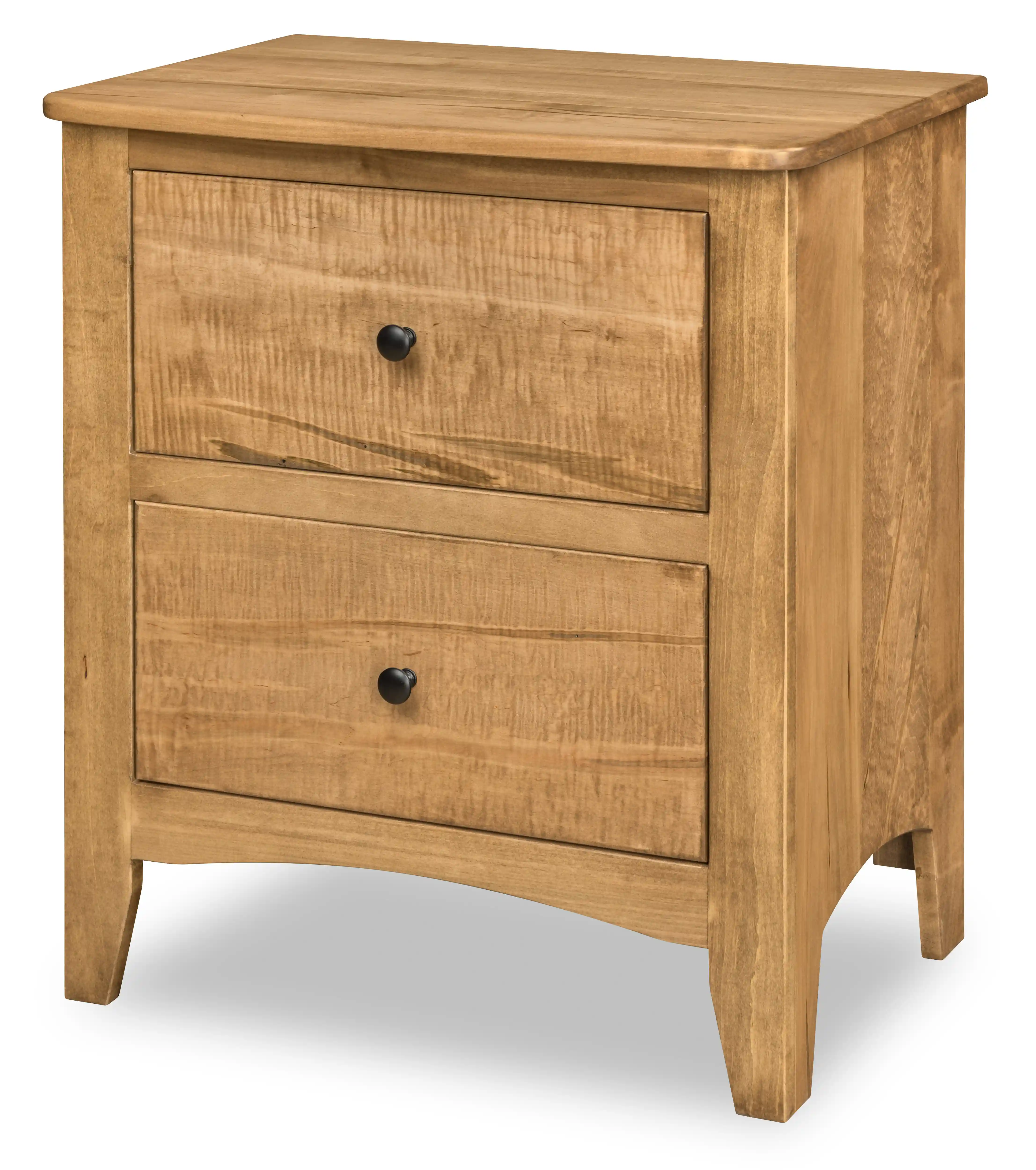 Carlston 2-Drawer Nightstand - No, , , , , Wormy Maple, OCS116 Harvest, Black Knobs, 53005-FB Carlston 2-Drawer Nightstand - 310-O-344