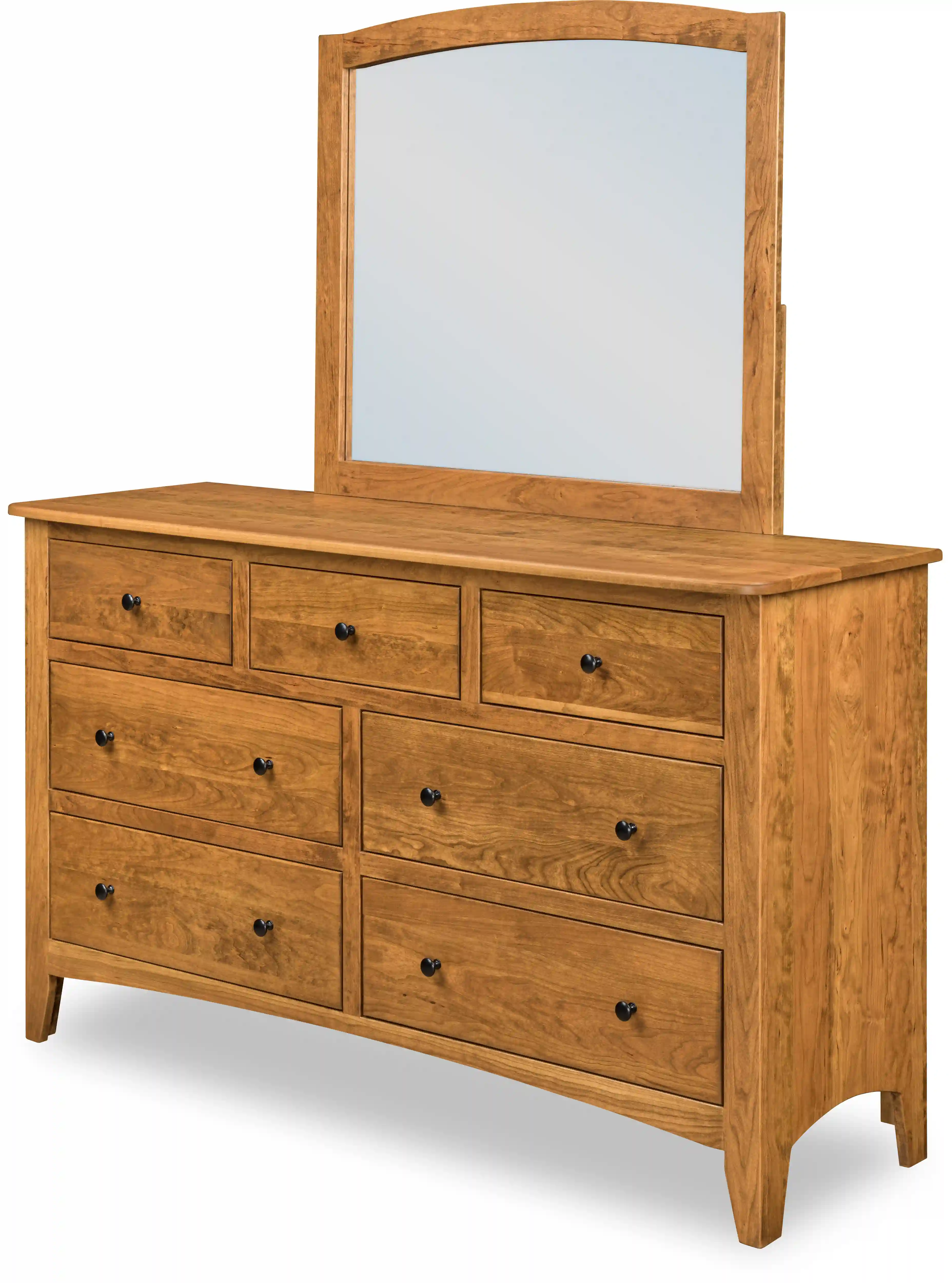 Carlston Standard Dresser - No, , , , , Sap Cherry, Medium Walnut, Black Knobs, 53005-FB, Black Knobs, 53005-FB Carlston Standard Dresser - 310-O-366