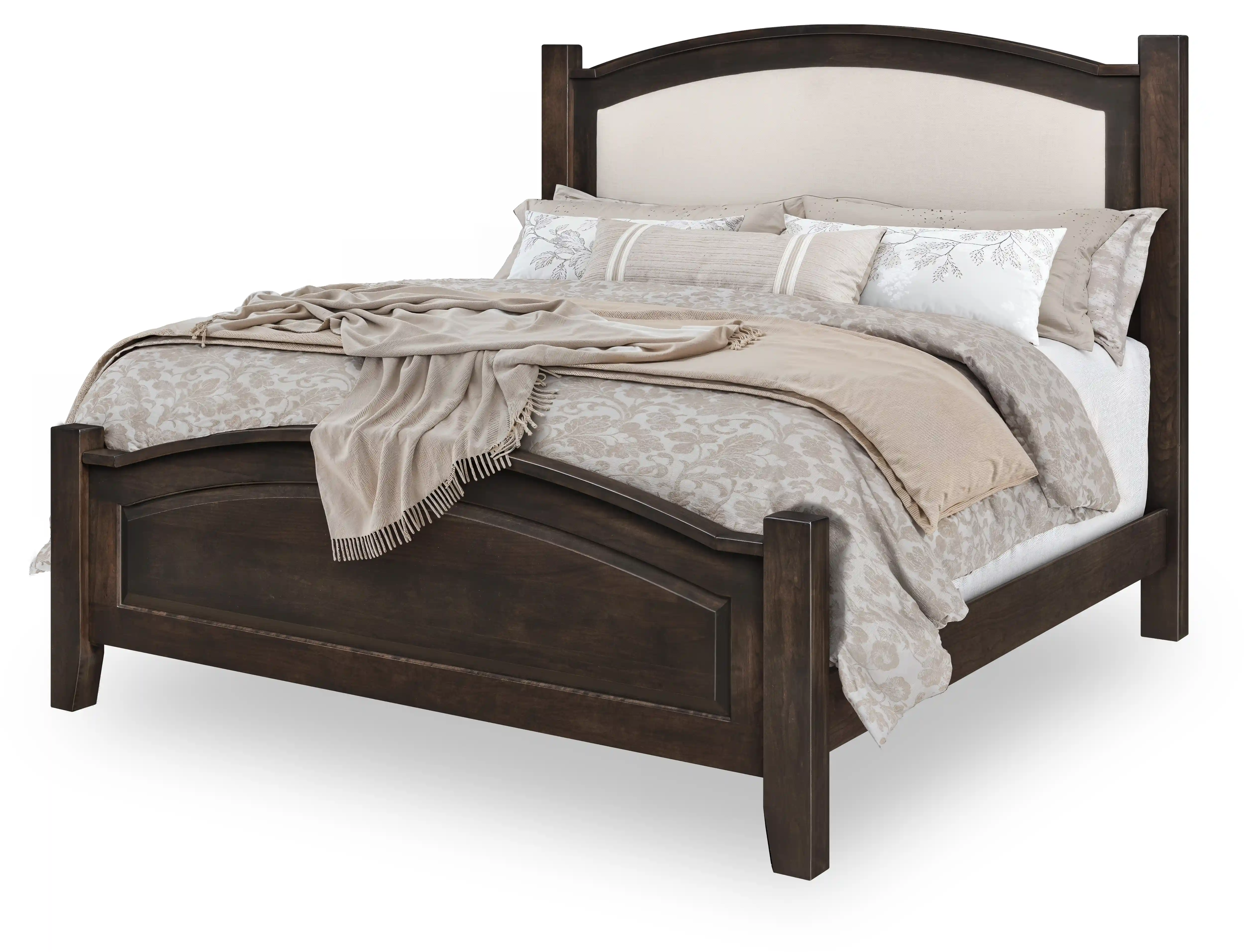 Carlston Royal Fabric Bed - Sap Cherry, Blackened Mocha, King Carlston Royal Fabric Bed - 310-O-OC-YBA