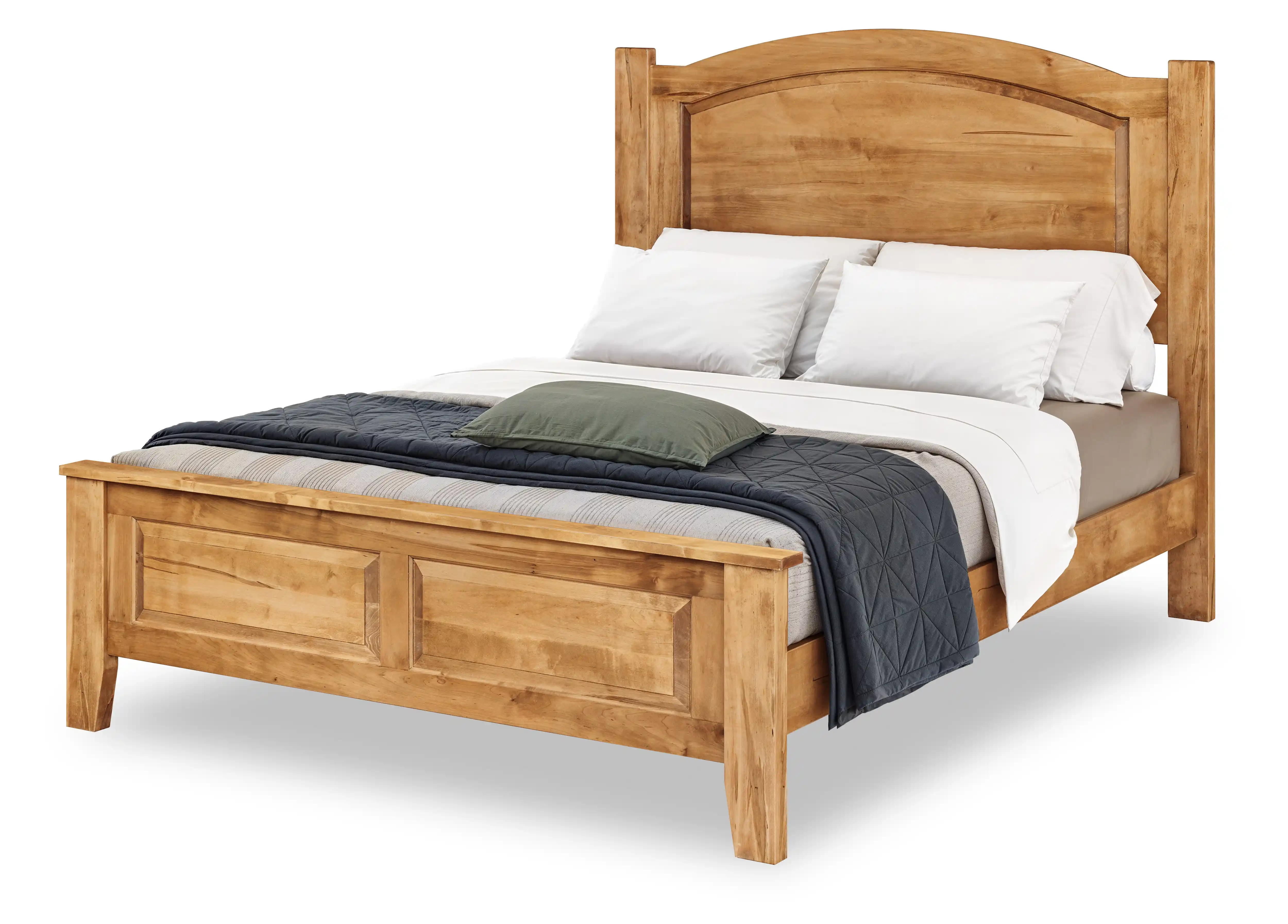 Carlston Bed - Wormy Maple, OCS116 Harvest, Queen w/ 21" Footboard Carlston Bed - 310-O-YBA
